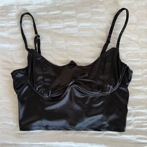 Princess Polly Black Satin Top